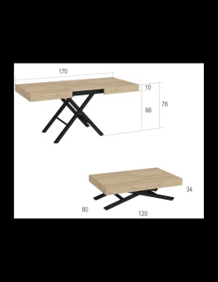 MESA DE CENTRO CONVERTIBLE A COMEDOR